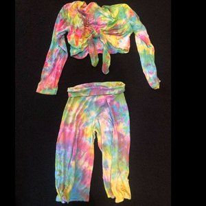 Silver Charm - Tie Dye Shrug & Gaucho Matching Set
